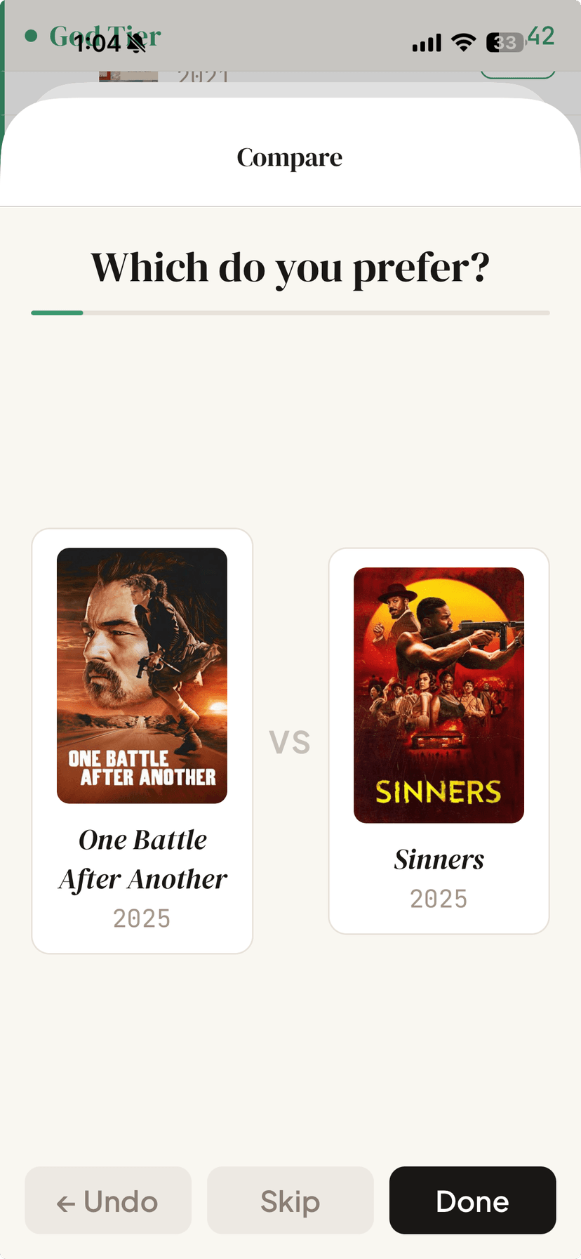Palit Compare — head-to-head ELO battle between two films